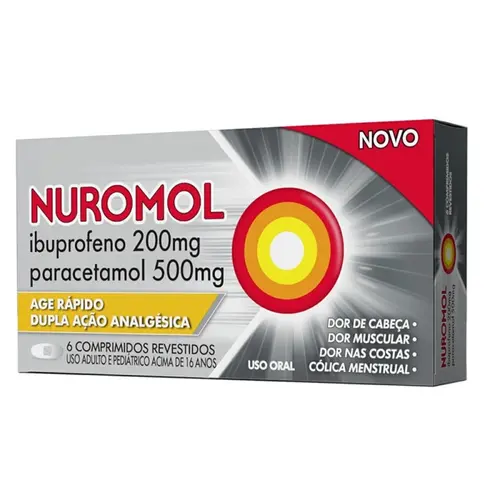 IBUPROFENO-NUROMOL 200MG+500MG 6 COMPRIMIDOS IBUPROFENO + PARACETAMOL