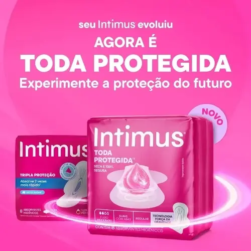 ABSORVENTE INTIMUS GEL TRIPLA PROTECAO COM ABAS SECA 8 UNIDADES