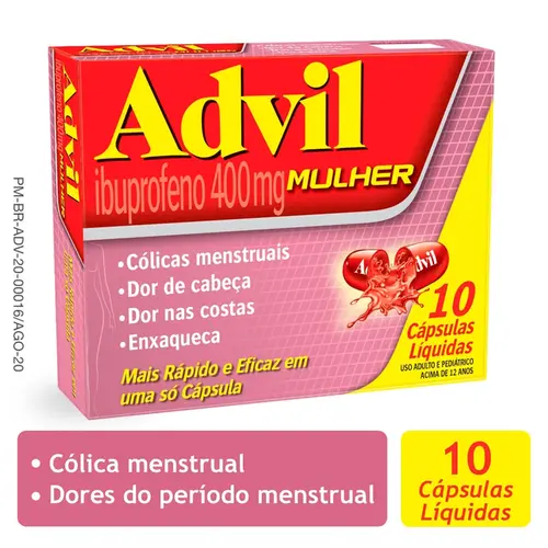 ADVIL MULHER 400MG 10 CAPSULAS IBUPROFENO
