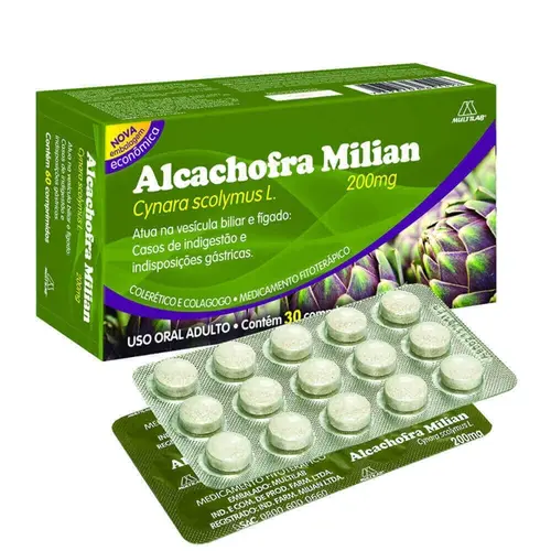 ALCACHOFRA 200MG 30 COMPRIMIDOS MULTILAB