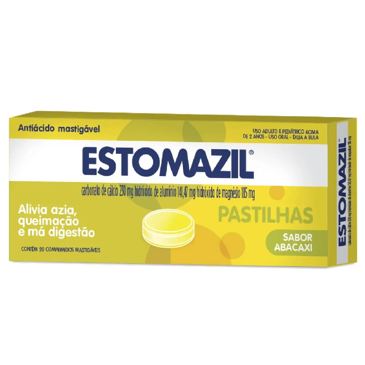 ESTOMAZIL ABACAXI 20 COMPRIMIDOS MASTIGAVEIS