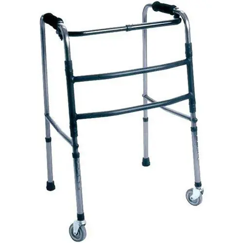 ANDADOR INDAIA ALUMINIO DOBRAVEL FIXO 3 BARRAS ADULTO COM RODINHAS (AN3R)