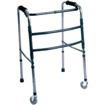 ANDADOR INDAIA ALUMINIO DOBRAVEL FIXO 3 BARRAS ADULTO COM RODINHAS (AN3R)