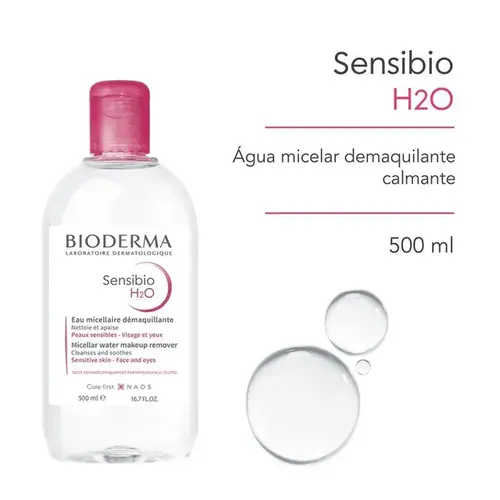 SOLUCAO MICELAR BIODERMA SENSIBIO H2O 500ML