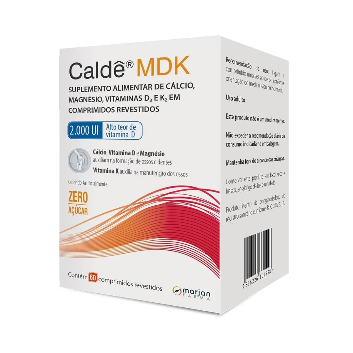 CALDE MDK 2.000UI 60 COMPRIMIDOS CALCIO + MAGNESIO + VITAMINA K2 + VITAMINA D