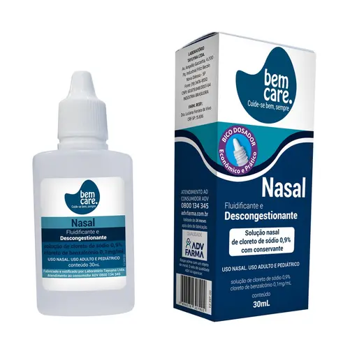 BEM CARE DESCONGESTIONANTE NASAL 30ML BENZALCONIO CLORETO + SODIO CLORETO
