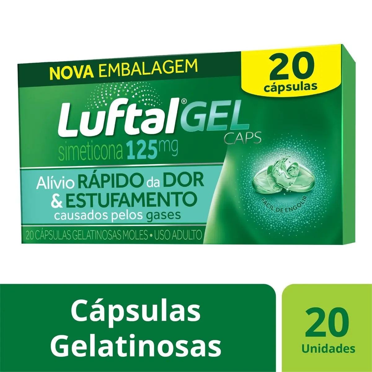 LUFTAL GEL 125MG 20 CAPSULAS SIMETICONA