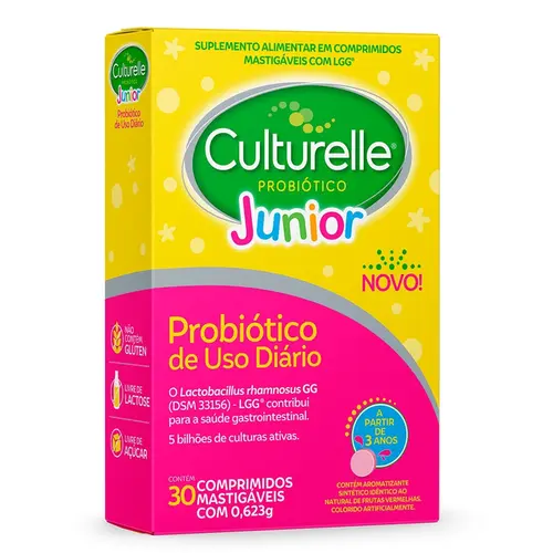CULTURELLE PROBIOTICOS JUNIOR 10 COMPRIMIDOS MASTIGAVEIS LACTOBACILLUS RHAMNOSUS