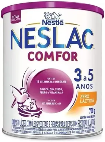 COMPOSTO LACTEO NESLAC COMFOR ZERO LACTOSE 700GR 3 A 5 ANOS