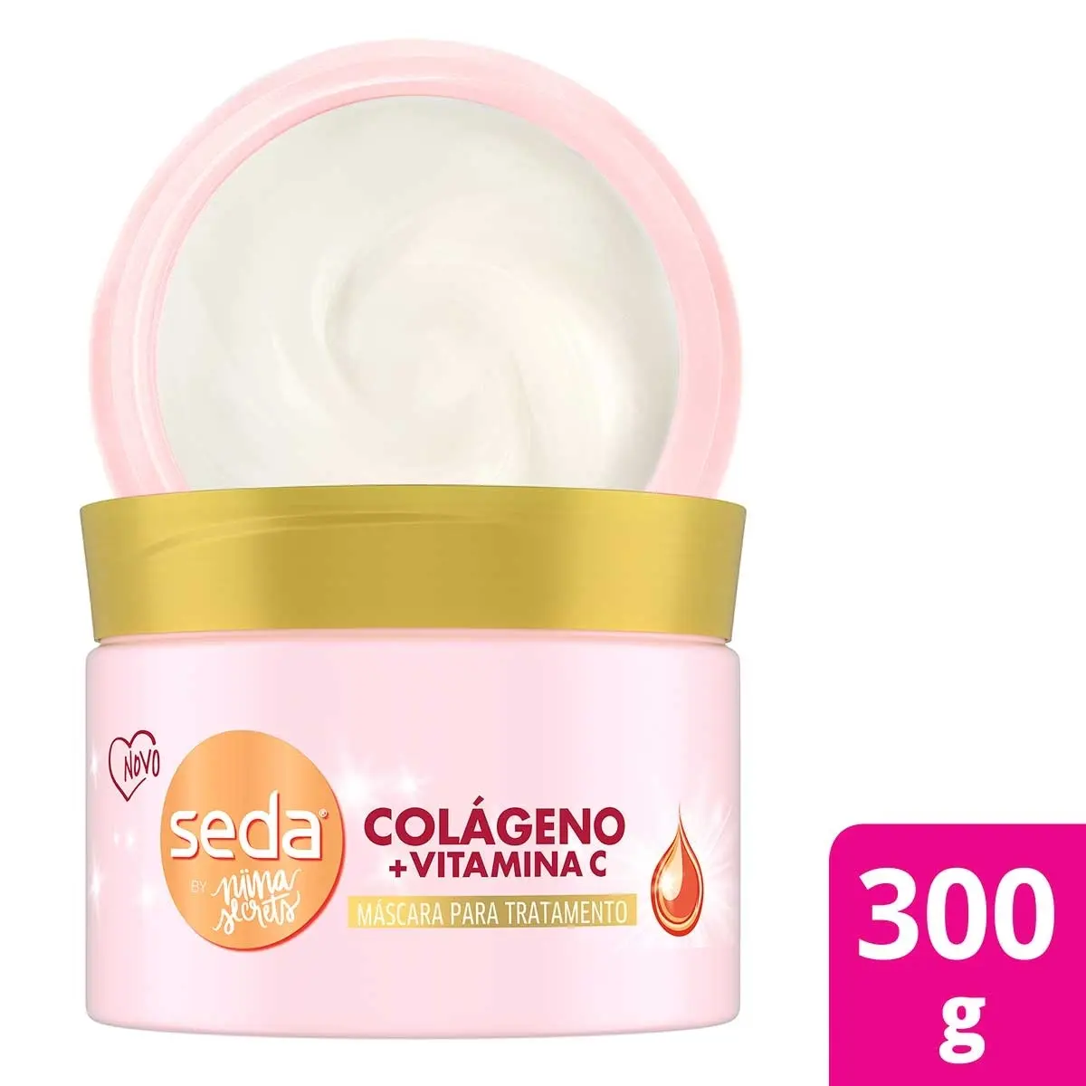 MASCARA DE TRATAMENTO SEDA 5% COLAGENO E VITAMINA C COMPLEX 300GR