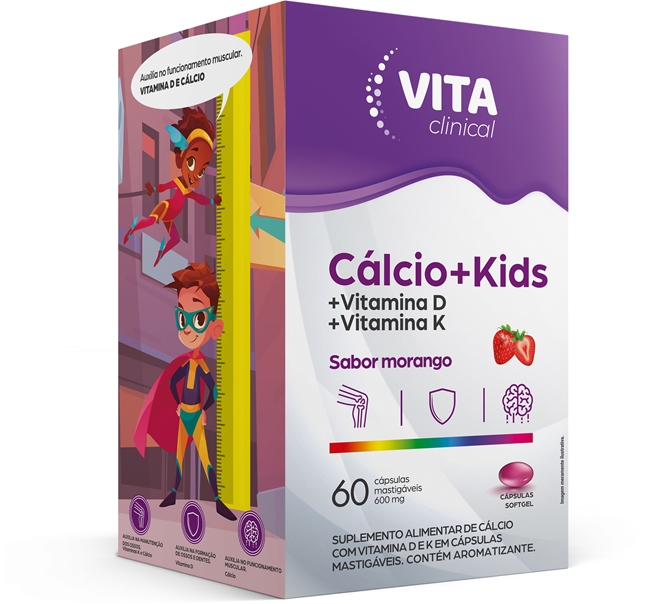 SUPLEMENTO DE CALCIO VITAMINA D3 E K2 KIDS 450MG 5 OVAL - VITACLINICAL ...