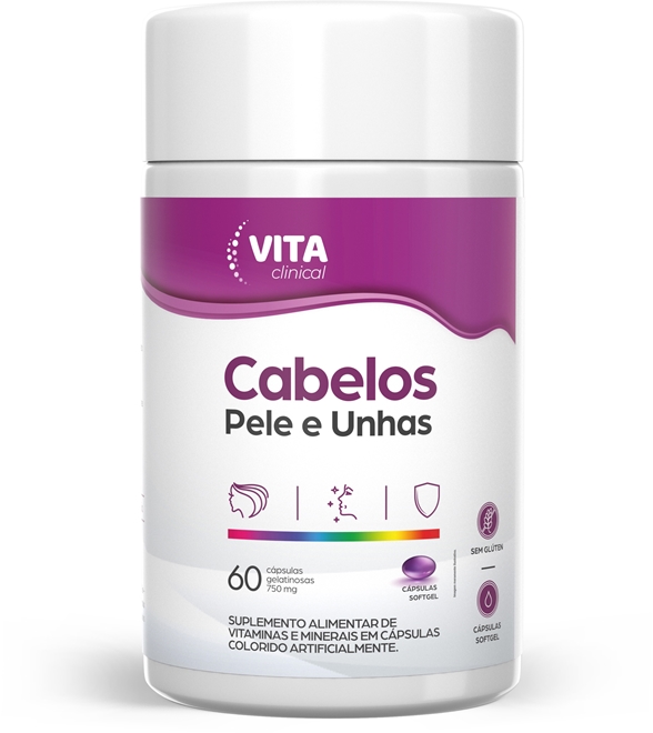 POLIVITAMINICO CABELOS E UNHAS 500MG 12 OVAL VITACLINICAL CABELOS