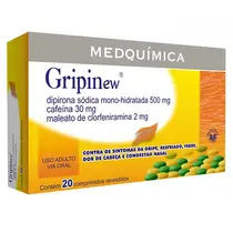 GRIPINEW 20 COMPRIMIDOS DIPIRONA MONOIDRATADA + CAFEINA + CLORFENIRAMINA MALEATO