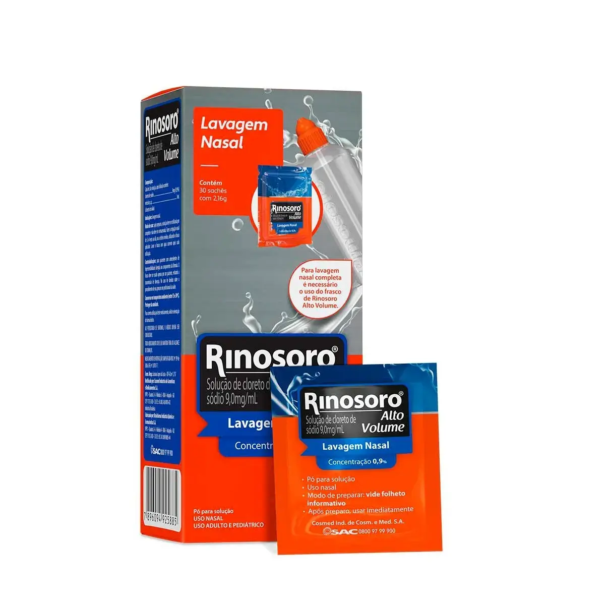 RINOSORO ALTO VOLUME 30 SACHES SODIO CLORETO
