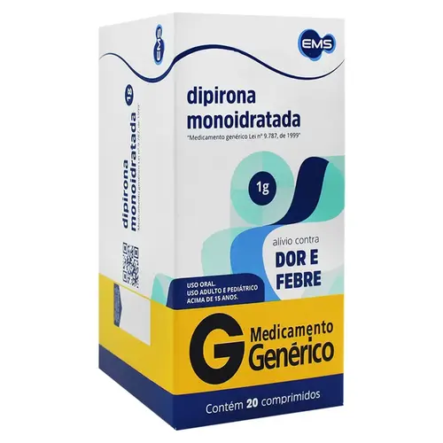 DIPIRONA 1GR 20 COMPRIMIDOS GENERICO EMS DIPIRONA MONOIDRATADA