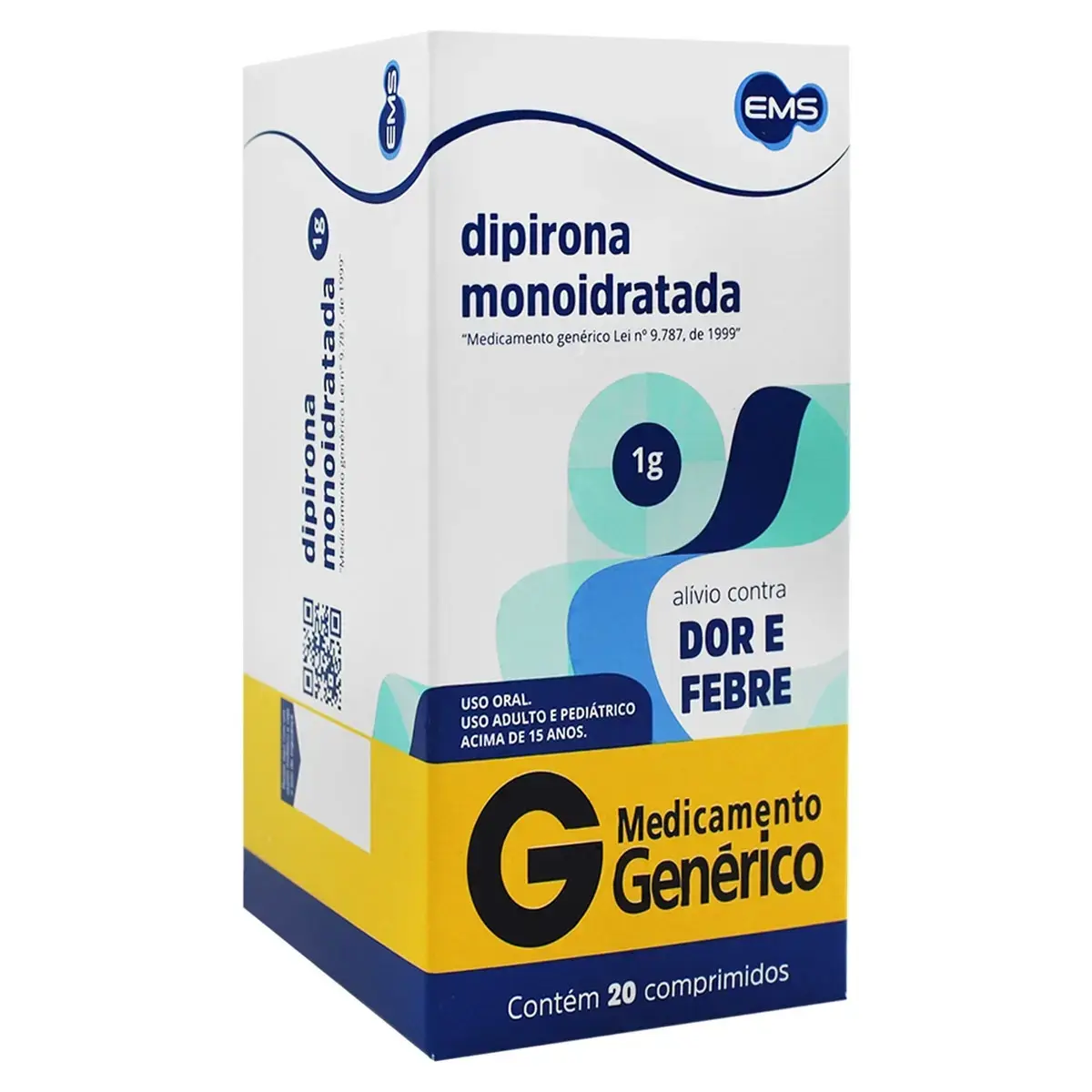 DIPIRONA 1GR 20 COMPRIMIDOS GENERICO EMS DIPIRONA MONOIDRATADA
