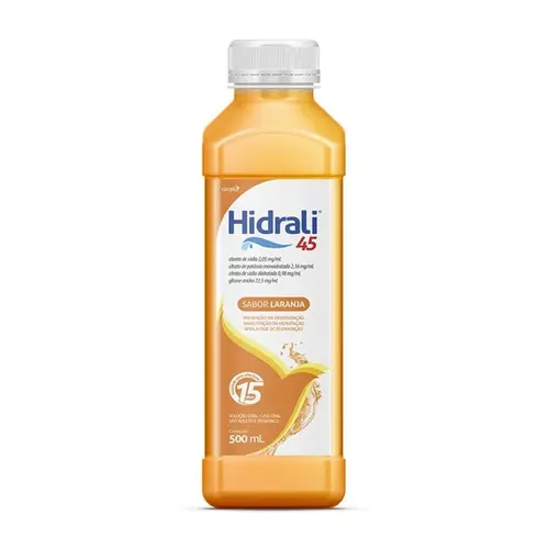 HIDRALI LARANJA 500ML SODIO CLORETO + POTASSIO CITRATO + SODIO CITRATO + GLICOSE