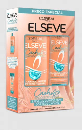 KIT ELSEVE CACHOS LONGOS DOS SONHOS SHAMPOO 375ML + CONDICIONADOR 170ML