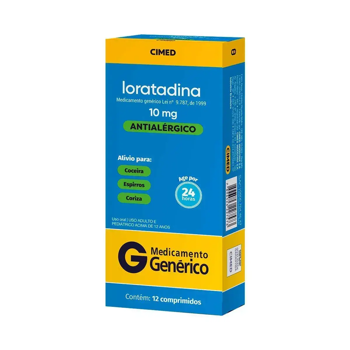 LORATADINA 10MG 12 COMPRIMIDOS GENERICO CIMED LORATADINA