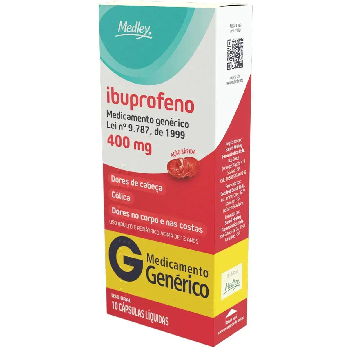 IBUPROFENO 400MG 10 CAPSULAS GENERICO MEDLEY IBUPROFENO