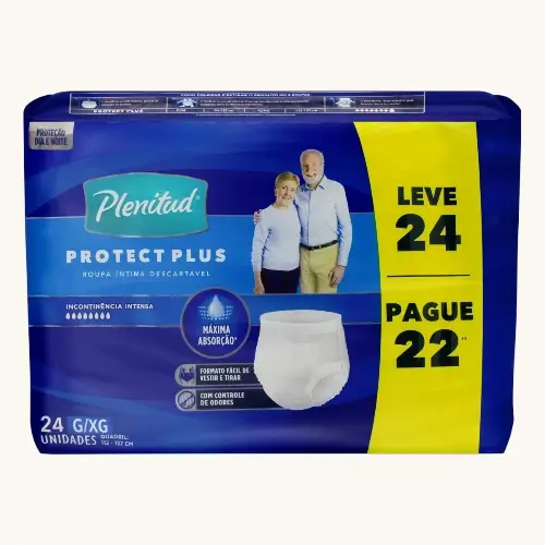ROUPA INTIMA PLENITUD PLUS FIT TAMANHO G/XG 24 UNIDADES