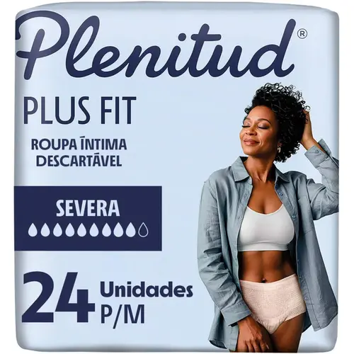 ROUPA INTIMA PLENITUD PLUS FIT TAMANHO P/M 24 UNIDADES