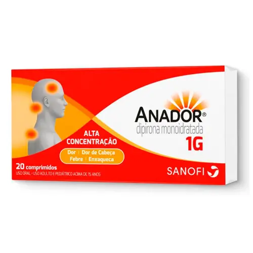 ANADOR 1GR 20 COMPRIMIDOS DIPIRONA MONOIDRATADA