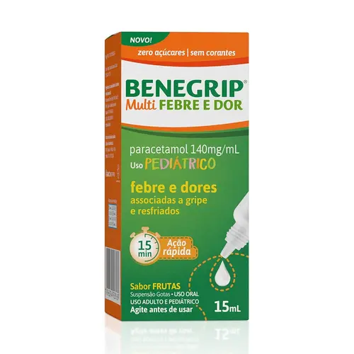 BENEGRIP MULTI PEDIATRICO GOTAS 140MG 15ML SABOR FRUTAS PARACETAMOL