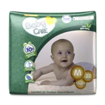 FRALDA BABY CARE TAMANHO M 22 UNIDADES