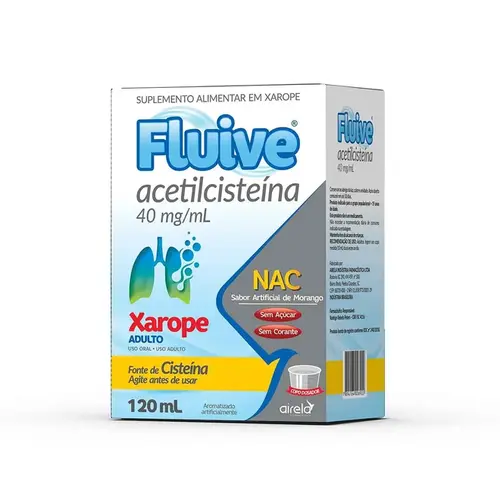 FLUIVE 40MG/ML 120ML XAROPE SABOR MORANGO ACETILCISTEINA