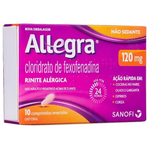 ALLEGRA 120MG 20 COMPRIMIDOS FEXOFENADINA CLORIDRATO