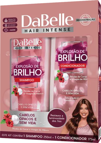 KIT DABELLE SHAMPOO 250ML + CONDICIONADOR 175ML EXPLOSAO DE BRILHO