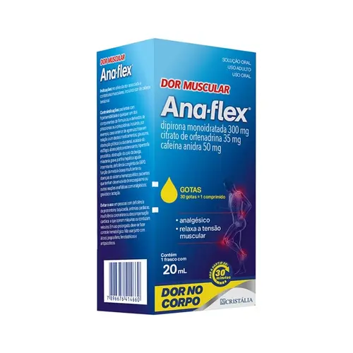 ANA-FLEX SOLUCAO ORAL 20ML ORFENADRINA CITRATO + DIPIRONA + CAFEINA