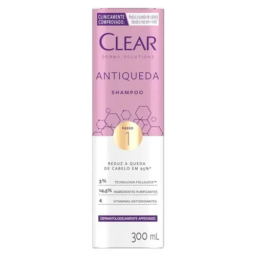 SHAMPOO CLEAR DERMA SOLUTIONS ANTIQUEDA WOMAN 300ML