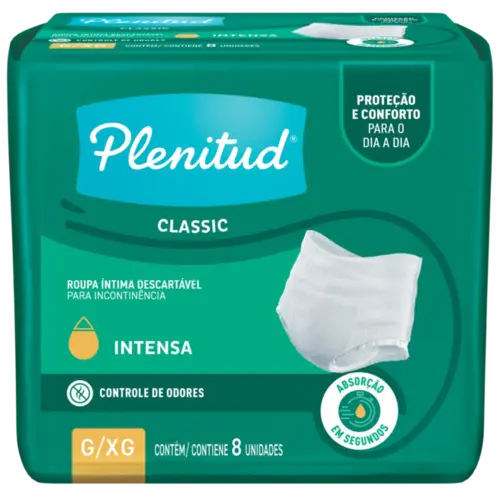 ROUPA INTIMA PLENITUD FRESCOR DIARIO G/XG 8 UNIDADES