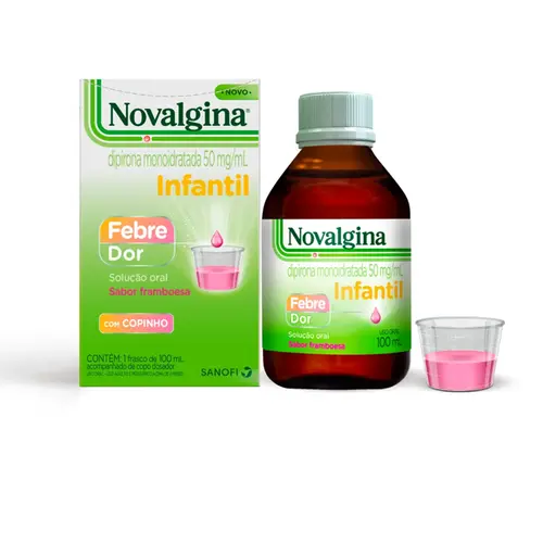 NOVALGINA INFANTIL 50MG/ML 100ML FRAMBOESA + COPINHO DIPIRONA MONOIDRATADA
