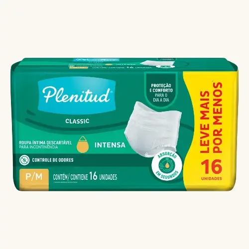ROUPA INTIMA PLENITUD FRESCOR DIARIO P/M 16 UNIDADES