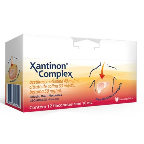 XANTINON COMPLEX 12 FLACONETES 10ML COLINA CITRATO + BETAINA + ACETILRACEMETIONINA