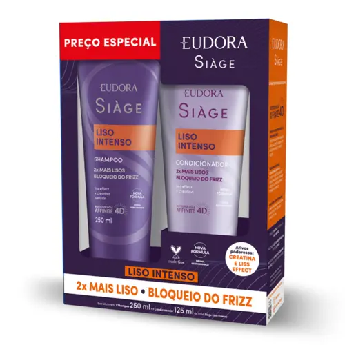 KIT SIAGE LISO INTENSO SHAMPOO  250ML + CONDICIONADOR 125ML