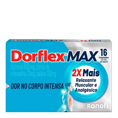 DORFLEX MAX 16 COMPRIMIDOS ORFENADRINA CITRATO + DIPIRONA + CAFEINA
