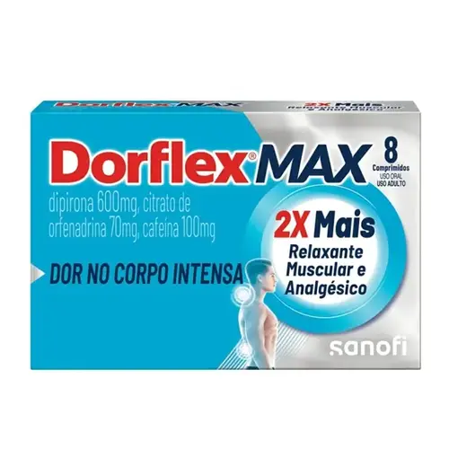 DORFLEX MAX 8 COMPRIMIDOS ORFENADRINA CITRATO + DIPIRONA + CAFEINA