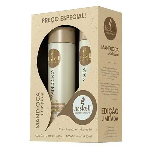 KIT HASKELL PROMOPACK SHAMPOO + CONDICIONADOR MANDIOCA  500ML