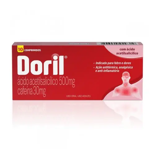 DORIL 500MG+30MG 10 COMPRIMIDOS ACIDO ACETILSALICILICO + CAFEINA