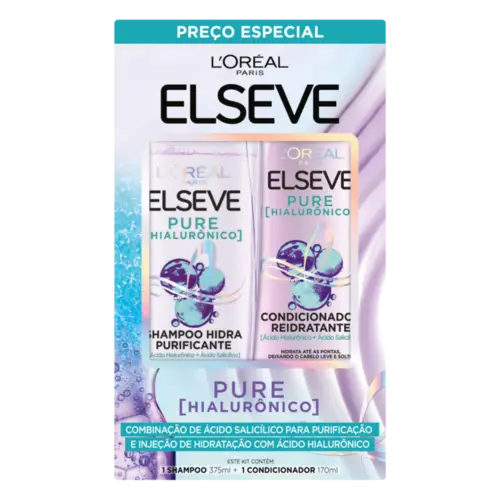 KIT ELSEVE PURE HIALURONICO SHAMPOO 375ML + CONDICIONADOR 170ML