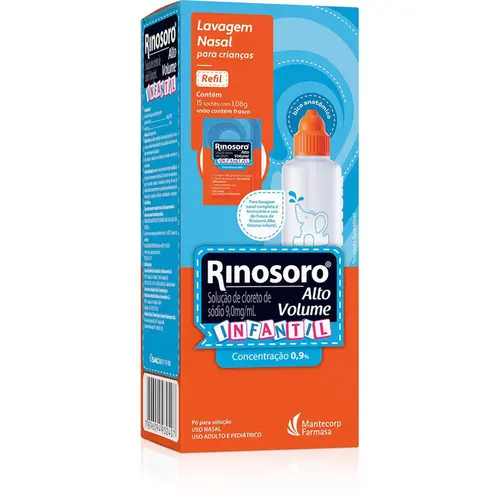 RINOSORO ALTO VOLUME INFANTIL 15 SACHES SODIO CLORETO
