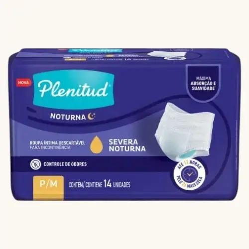 ROUPA INTIMA PLENITUD NOTURNA TAMANHO P/M UNISSEX 14 UNIDADES