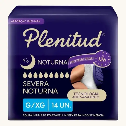 ROUPA INTIMA PLENITUD NOTURNA TAMANHO G/XG UNISSEX 14 UNIDADES