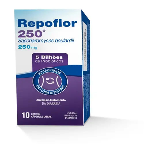 REPOFLOR 250 250MG 10 CAPSULAS SACCHAROMYCES BOULARDII