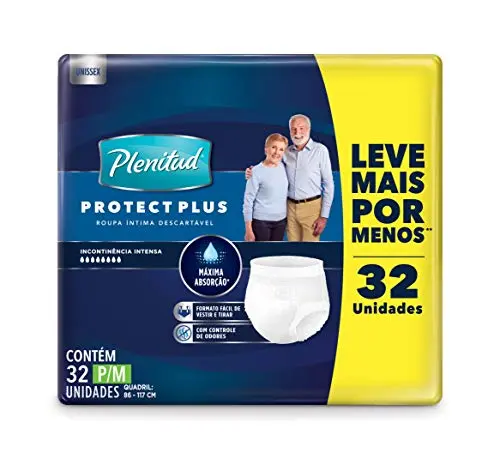 ROUPA INTIMA PLENITUD PLUS FIT TAMANHO P/M 32 UNIDADES