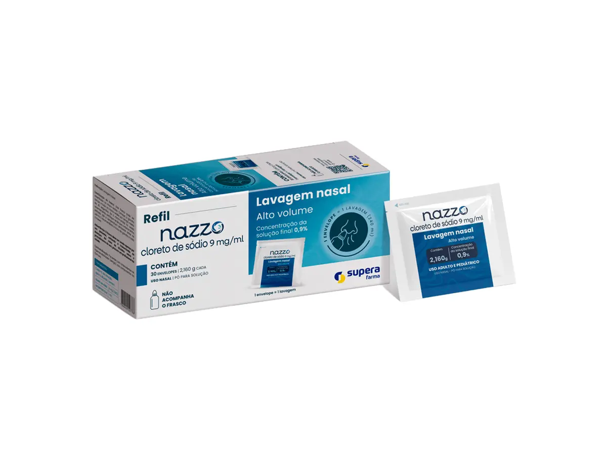 REFIL NAZZO INFANTIL 9MG/ML 30 ENVELOPES SODIO CLORETO